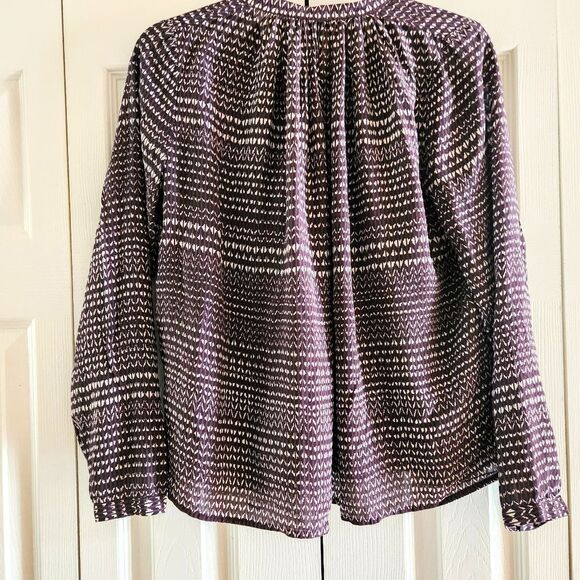 Ulla Johnson Pure Silk Batik Tribal Print Blouse US Women's Size 2 - Picture 4 of 4